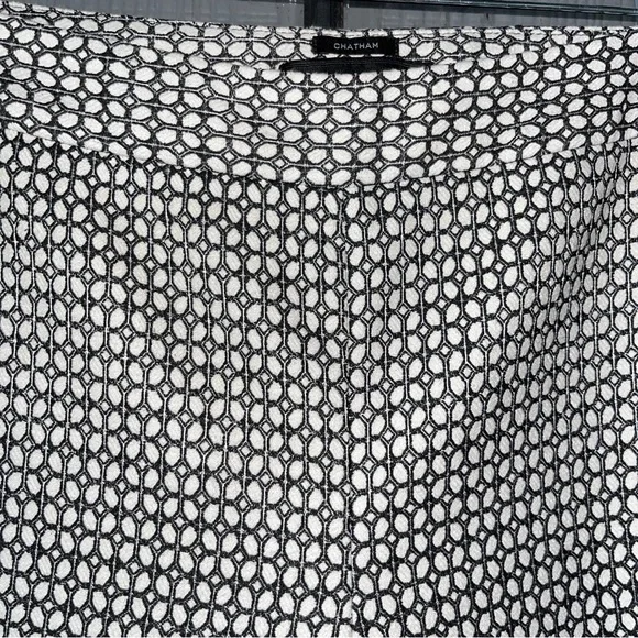 Talbots Chatham style pants, cream & black print, zipper on side, back pockets - Picture 4 of 13